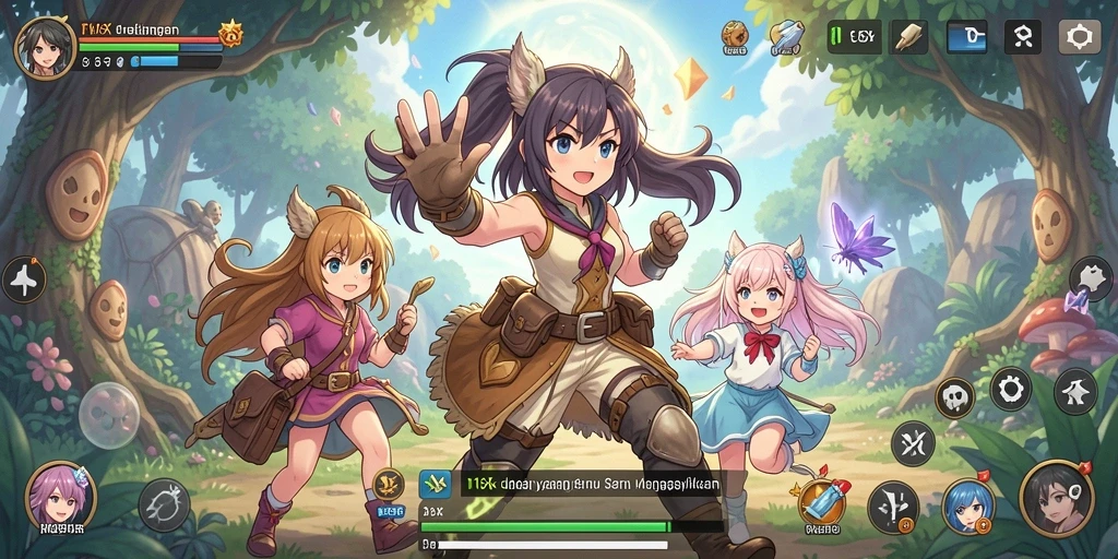 Tampilan gameplay seru di dunia anime yang menakjubkan.