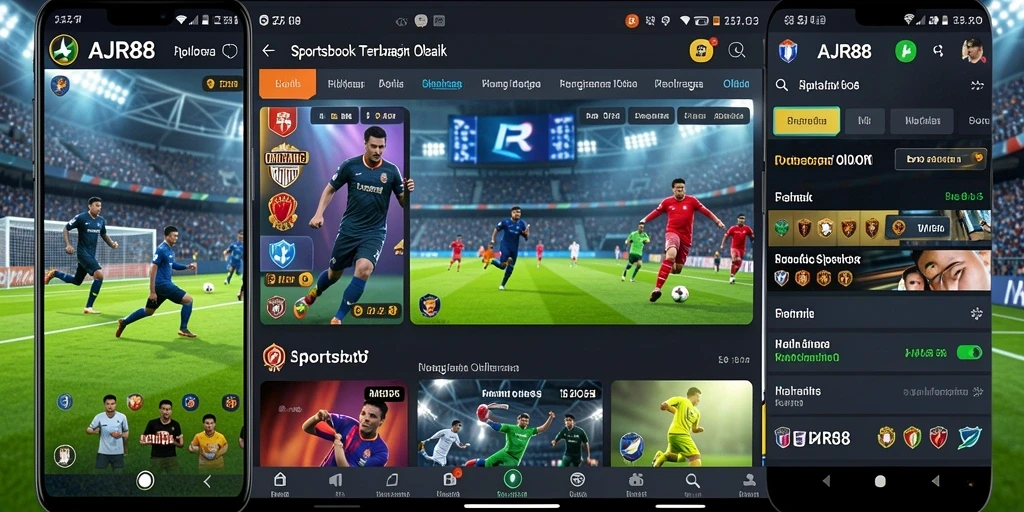 Tampilan aplikasi AJR88 menampilkan interface taruhan olahraga yang menarik.