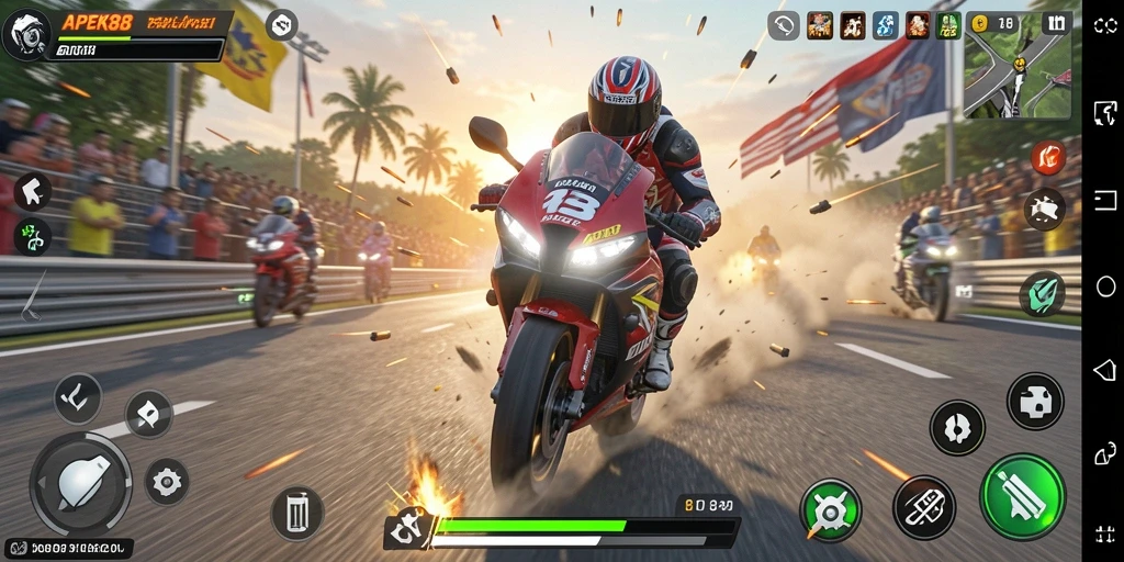 Gameplay seru dalam balapan motor APEK88 yang penuh tantangan.