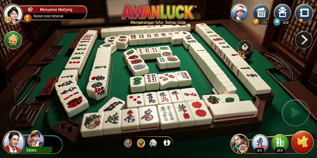 Tampilan gameplay seru dan interaktif di AWANLUCK Mahjong.