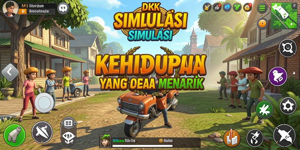 Screenshot gameplay DKK menampilkan karakter berinteraksi dalam dunia virtual.
