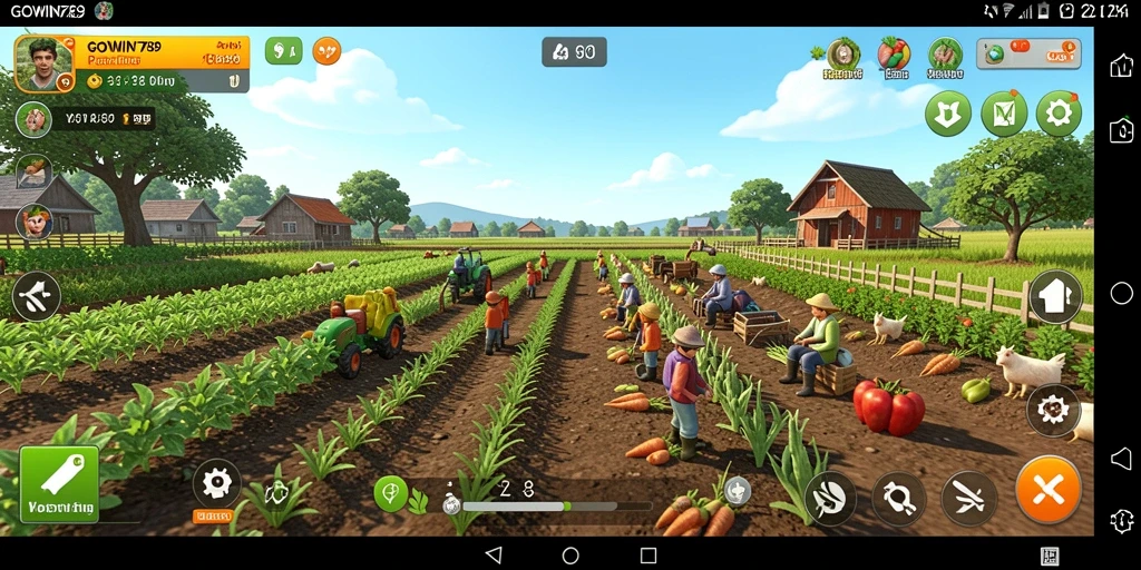 Tampilan gameplay GOWIN789 yang seru dalam bertani.