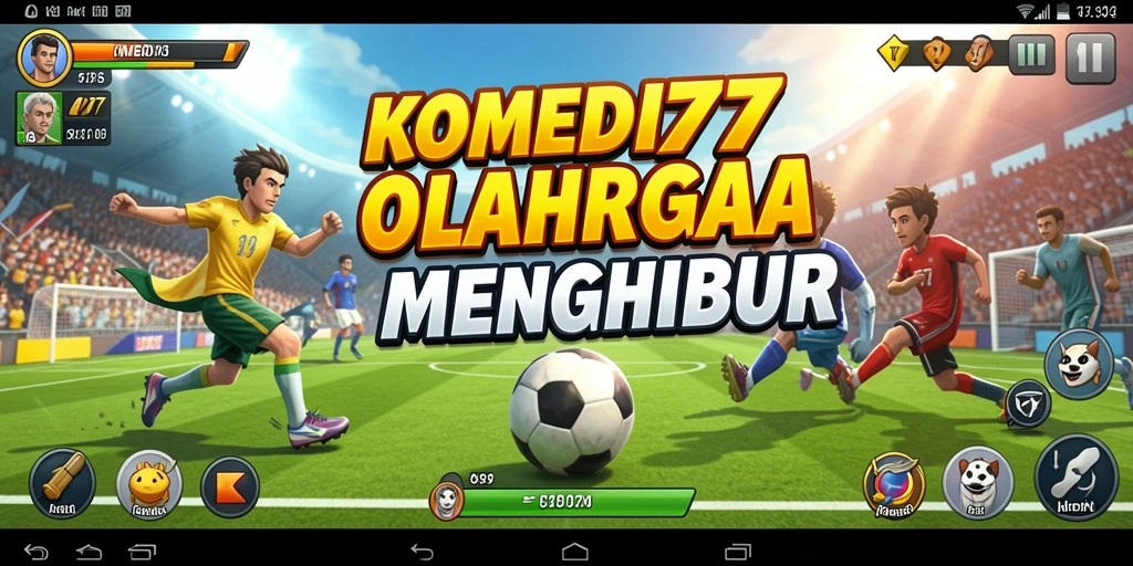 Screenshot KOMEDI77 menampilkan aksi seru dalam olahraga dengan humor.