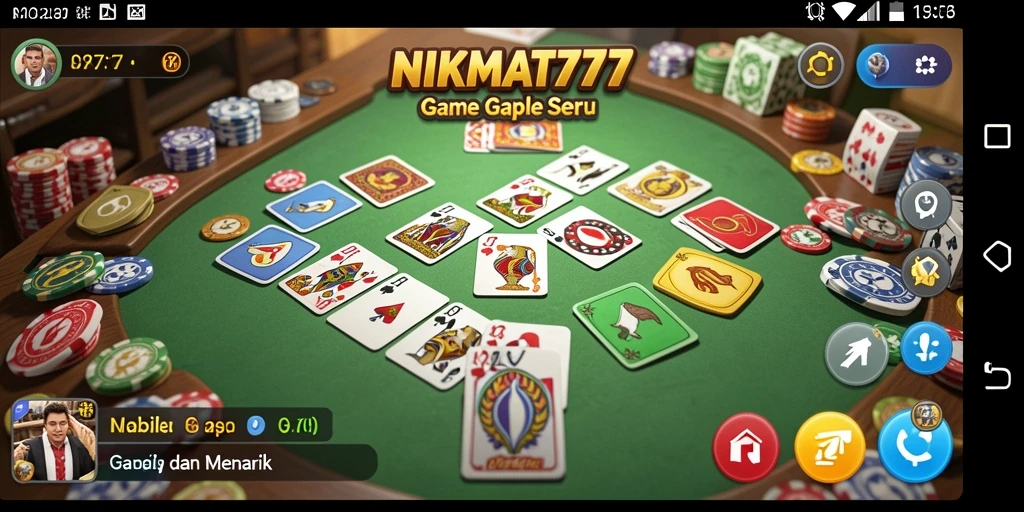 Tampilan gameplay Gaple yang menarik dan interaktif di NIKMAT777.