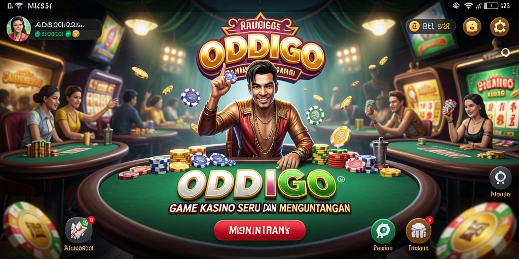 Tampilan seru permainan Kasino di ODDIGO yang penuh warna.