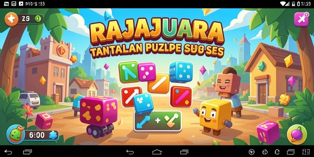Tampilan gameplay menantang di RAJAJUARA dengan teka-teki berwarna-warni.