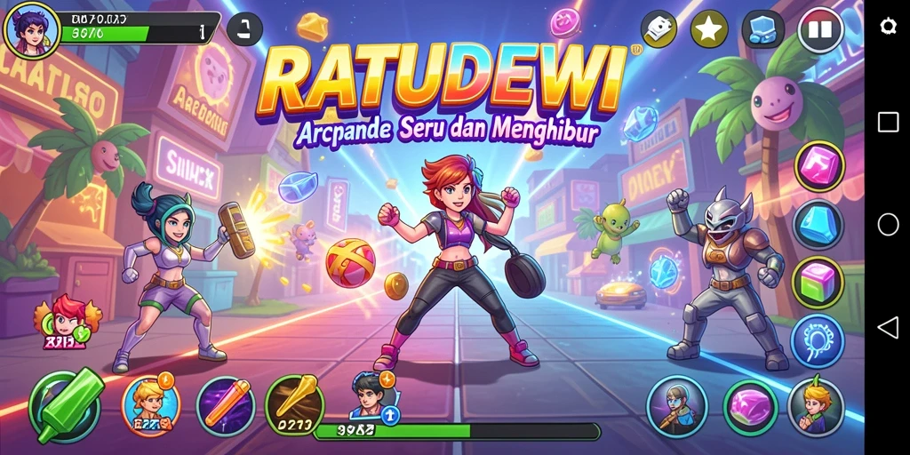 Gameplay menarik RATUDEWI dalam suasana arcade yang seru.