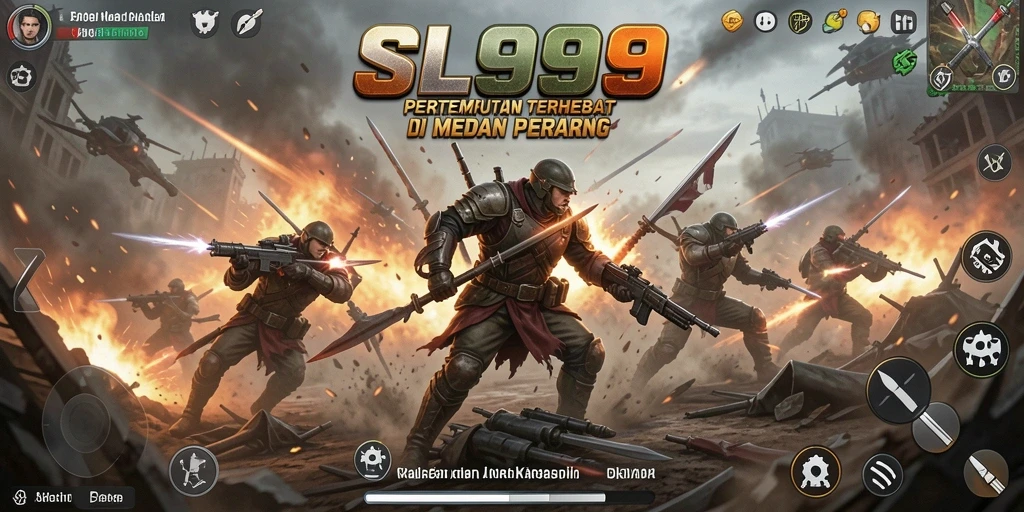 Tampilan gameplay seru SL999 dengan aksi pertarungan Battle Royale.